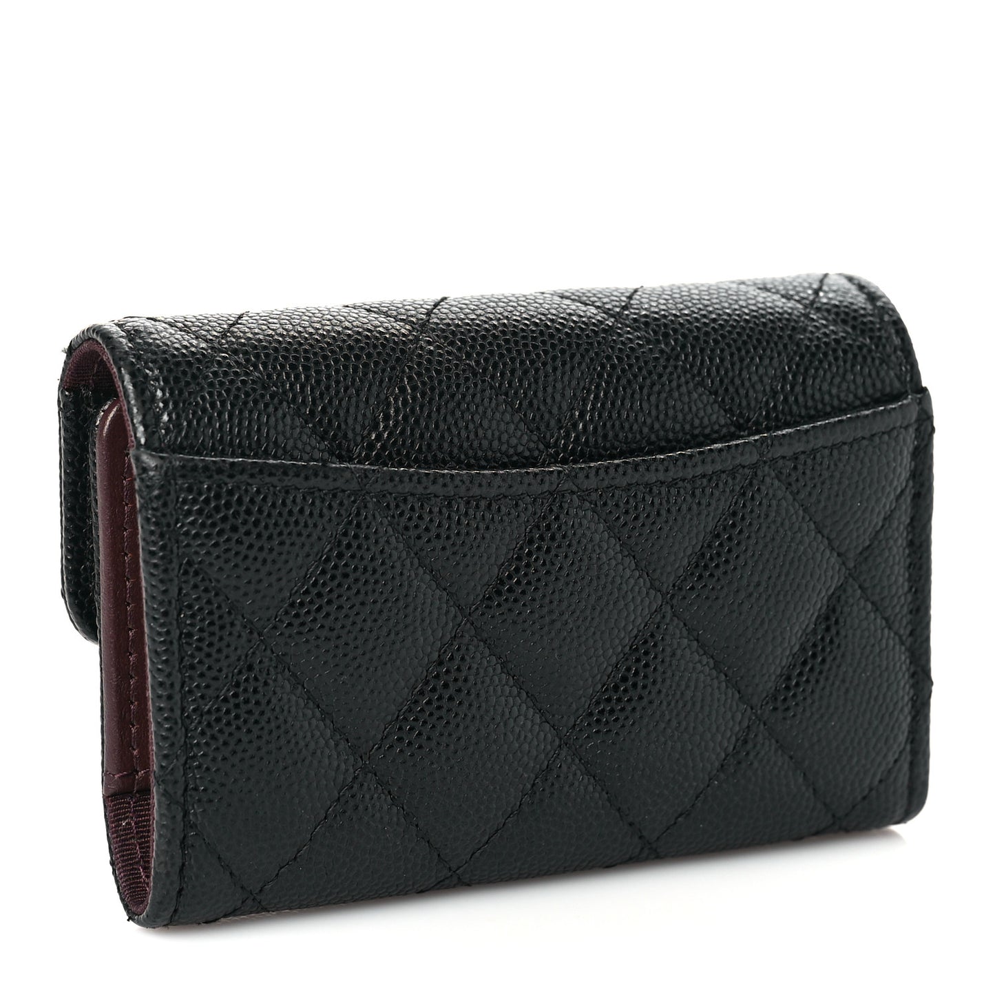 Caviar Quilted Classic 4 Key Holder Wallet Black