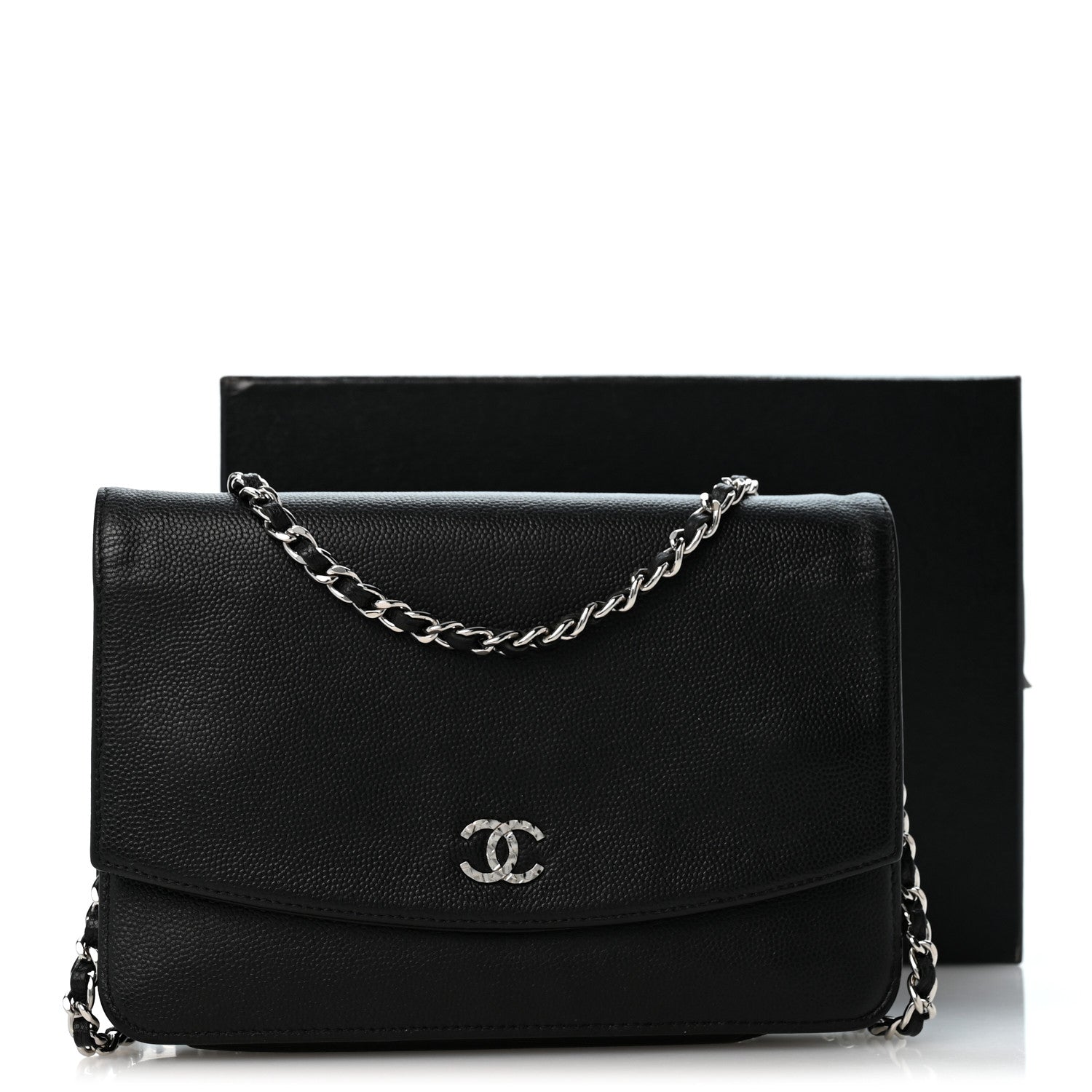 Chanel Caviar Sevruga Wallet on Chain WOC Black 13 of 13