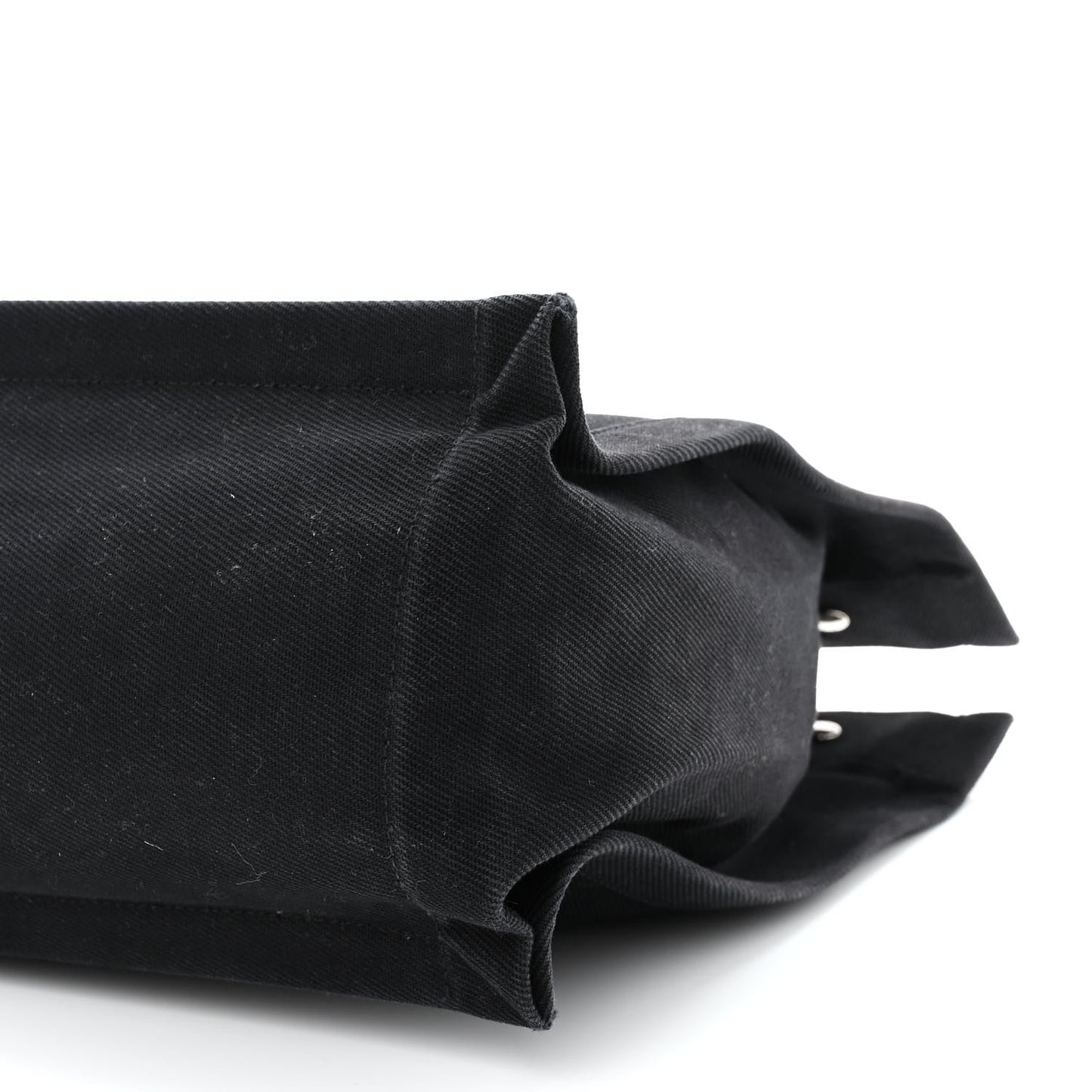Linen Calfskin Rive Gauche Tote Black