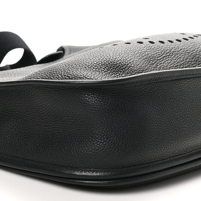Hermes Taurillon Clemence EVELYNE III GM Black 9 of 10