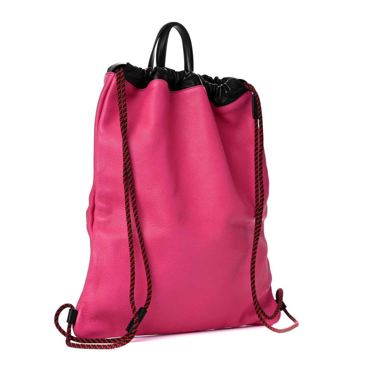 Grained Calfskin Logo Drawstring Backpack Box Pink Green Black
