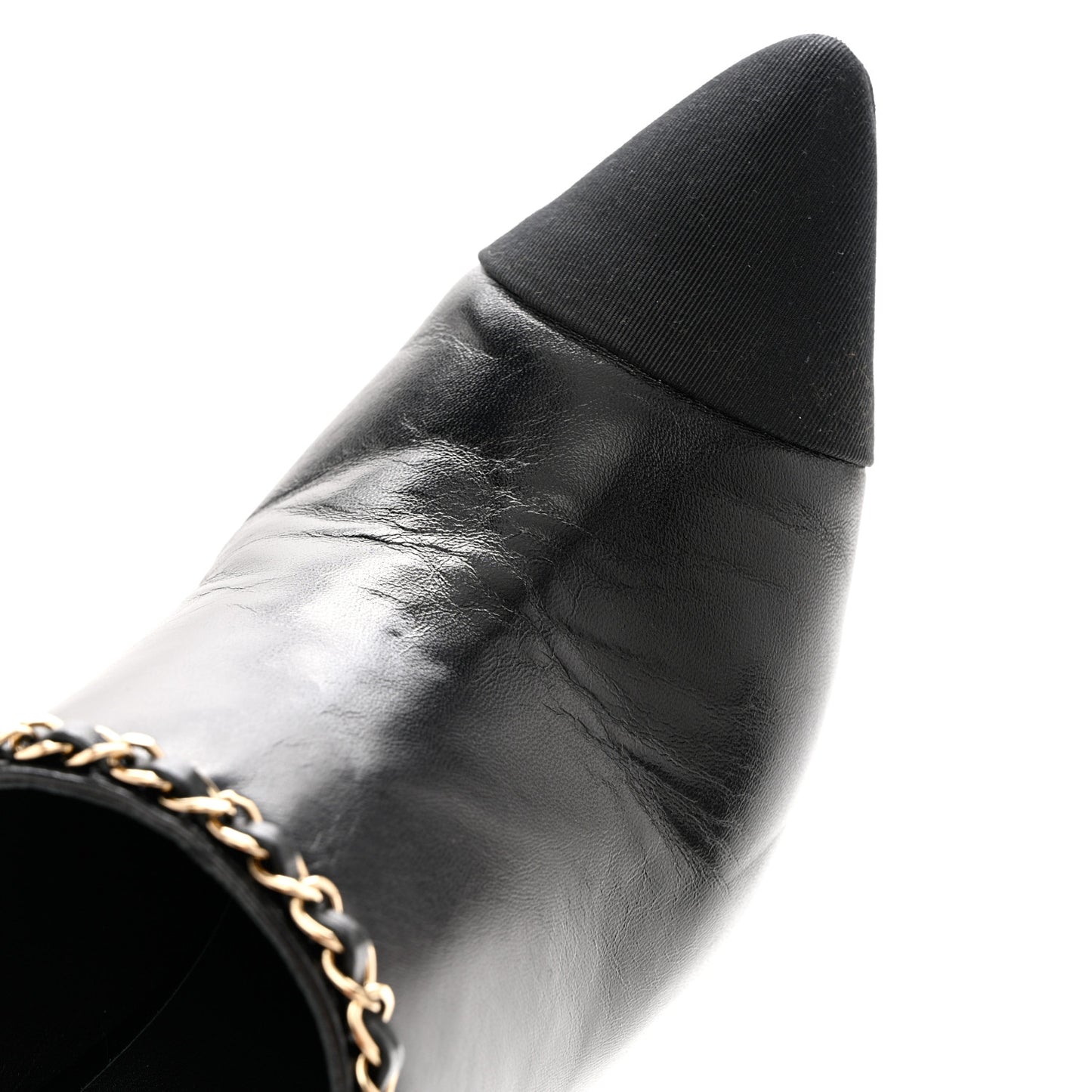 Lambskin Grosgrain Cap Toe Chain Mule 41 Black
