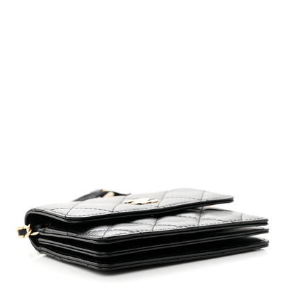 Chanel Lambskin Quilted My Chanel Lady Card Holder On Chain Black 4 of 12