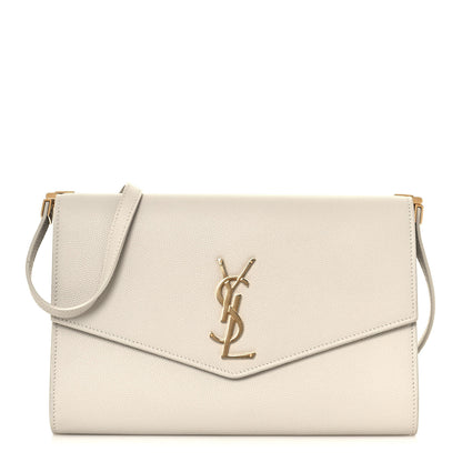 Saint Laurent Grain de Poudre Monogram Strap Wallet Crema Soft 1 of 11
