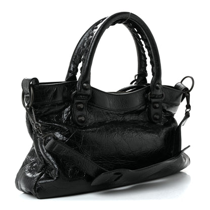 Balenciaga Agneau Arena Classic Hardware Le City First Bag Black 3 of 10
