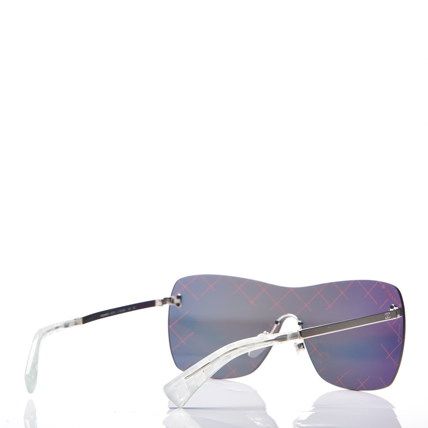 Chanel Shield Runway Sunglasses 4215 Silver Red 4 of 7