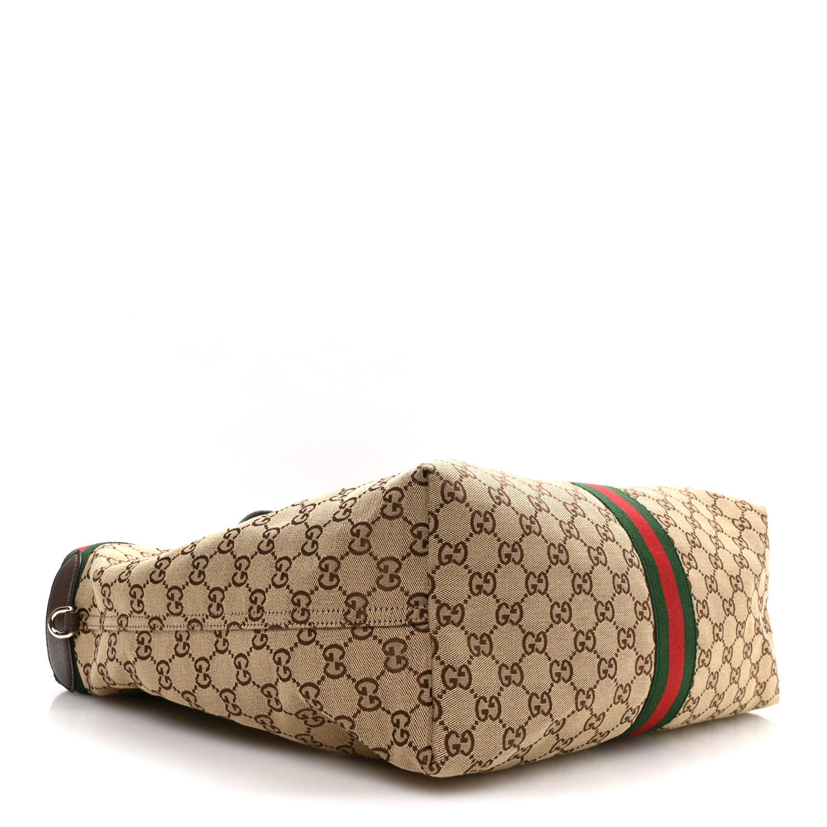 GG Monogram Web Large Giglio Tote Beige Brown