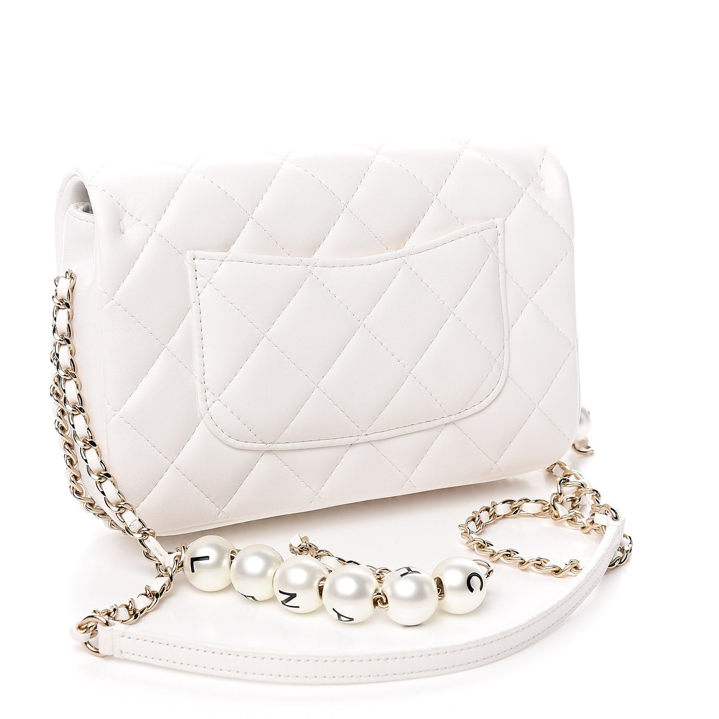 Lambskin Quilted Small My Precious Flap White