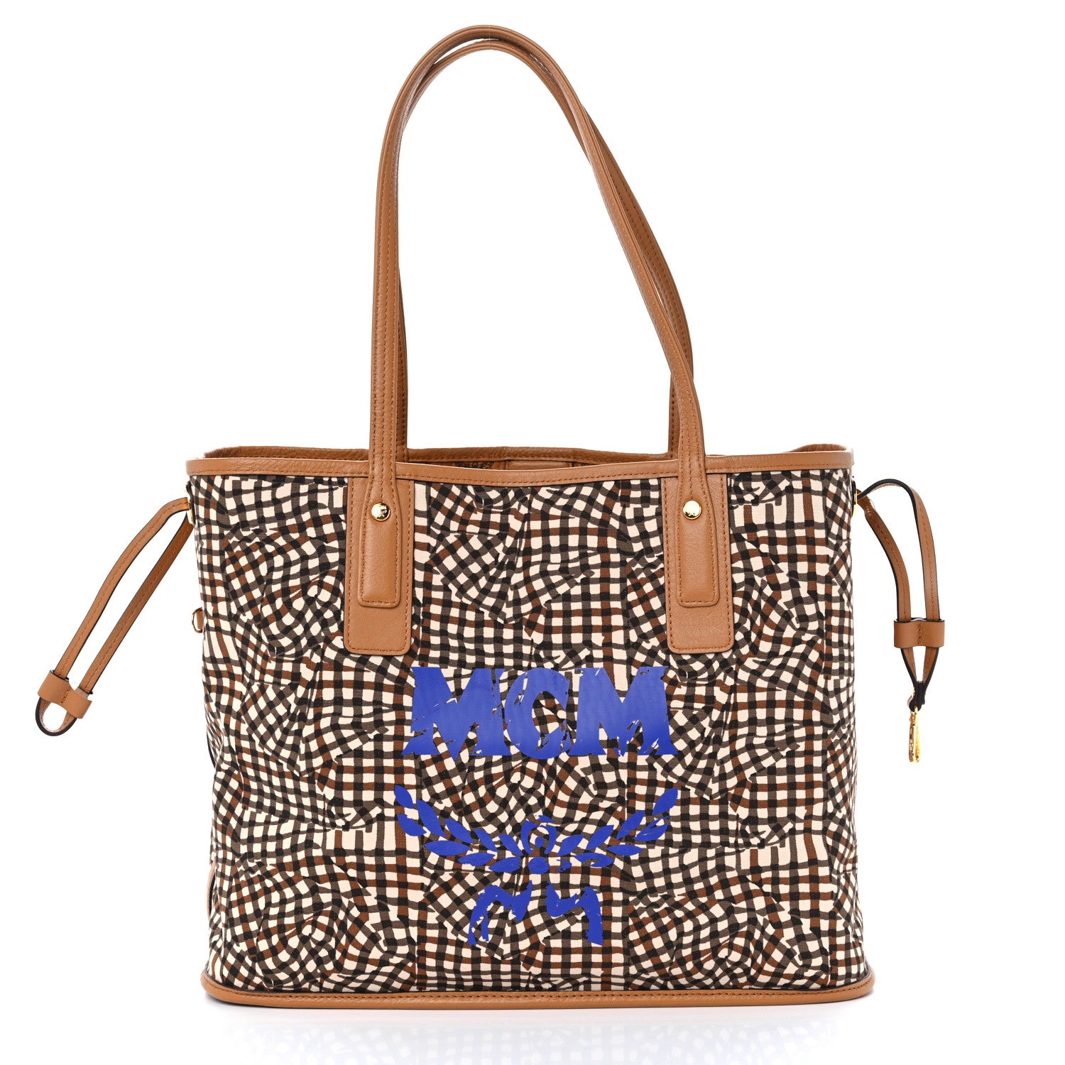 MCM Visetos Medium Liz Reversible Shopper Tote Cognac 10 of 14