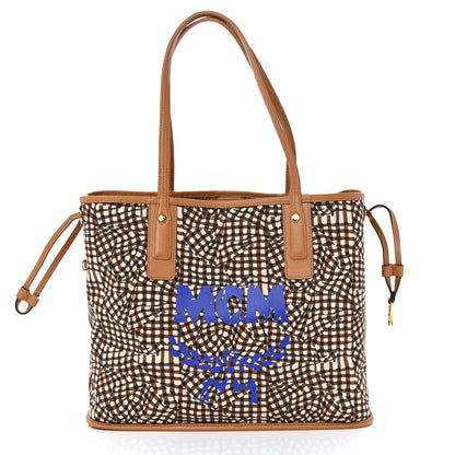MCM Visetos Medium Liz Reversible Shopper Tote Cognac 10 of 14