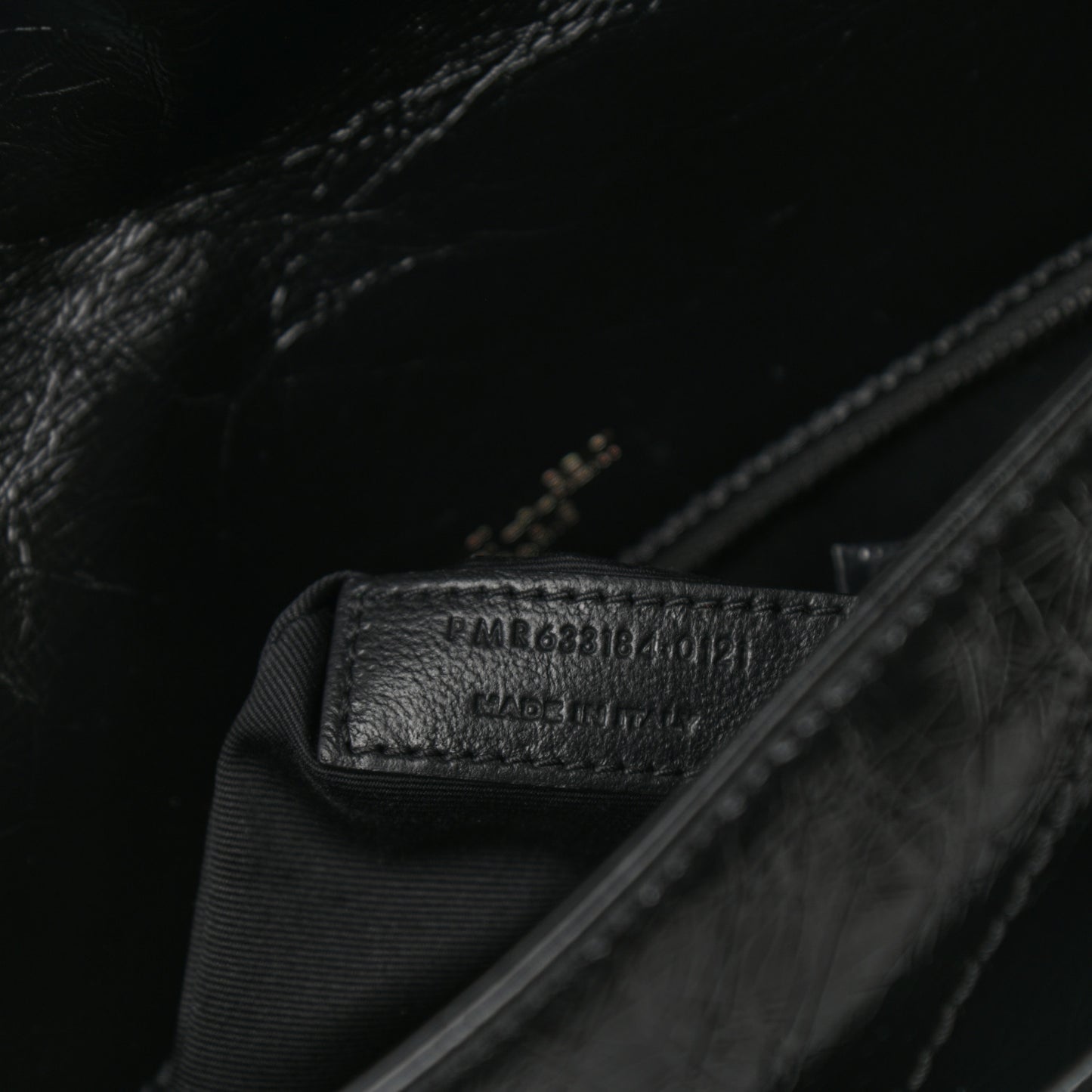 Crinkled Calfskin Matelasse Monogram Medium Niki Chain Satchel Black