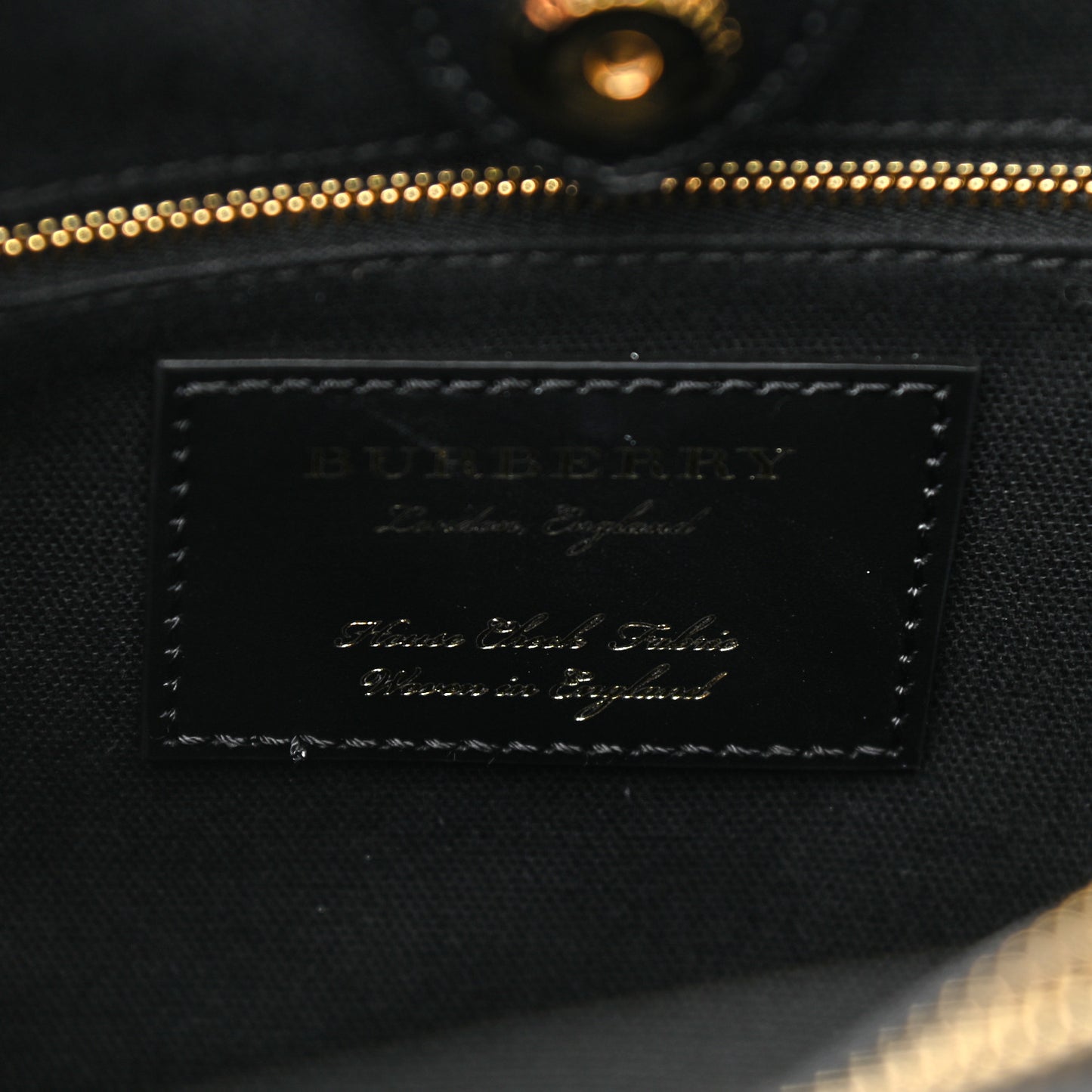 Derby Calfskin House Check Medium Banner Tote Black