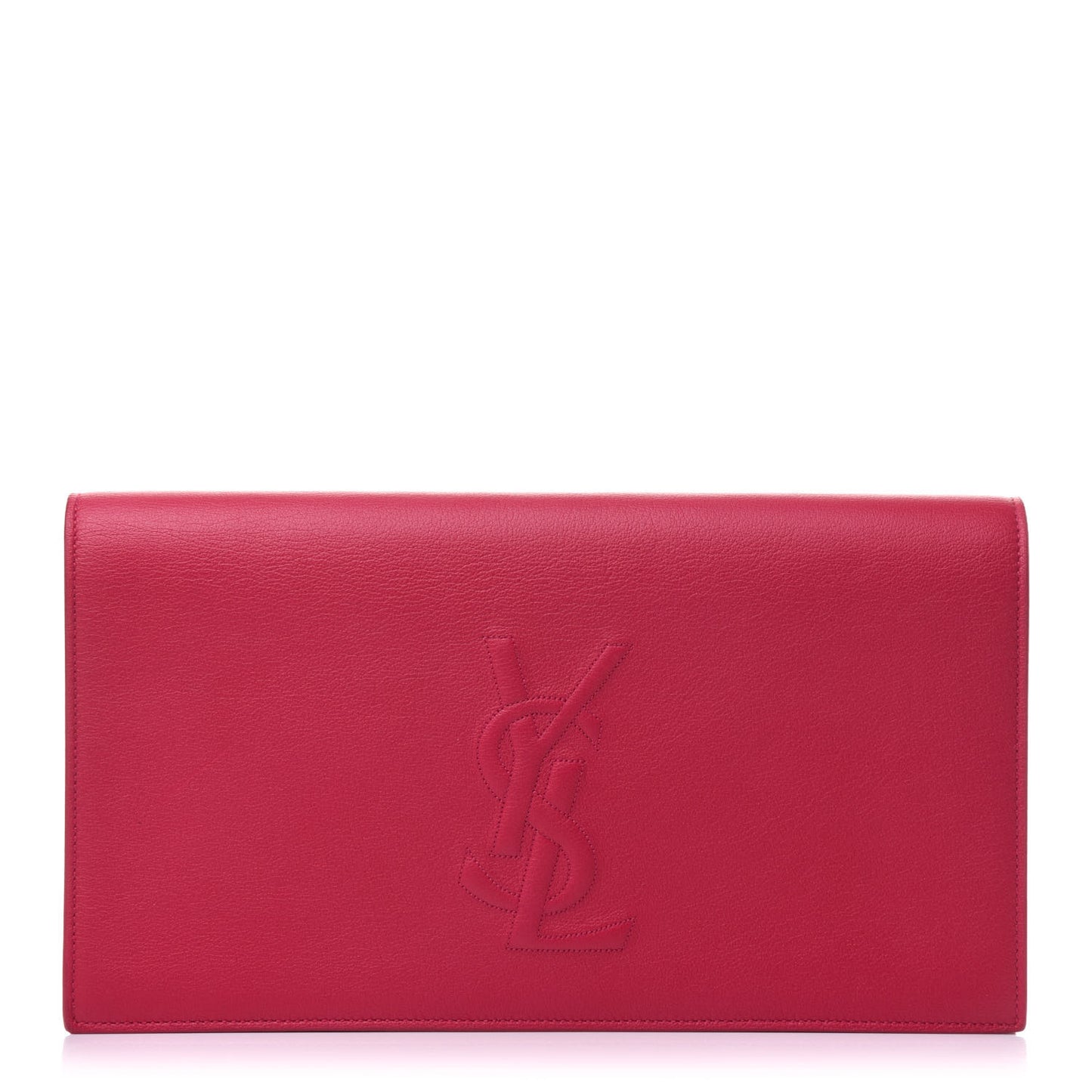 Calfskin Monogram Large Belle De Jour Clutch Lipstick Fuchsia