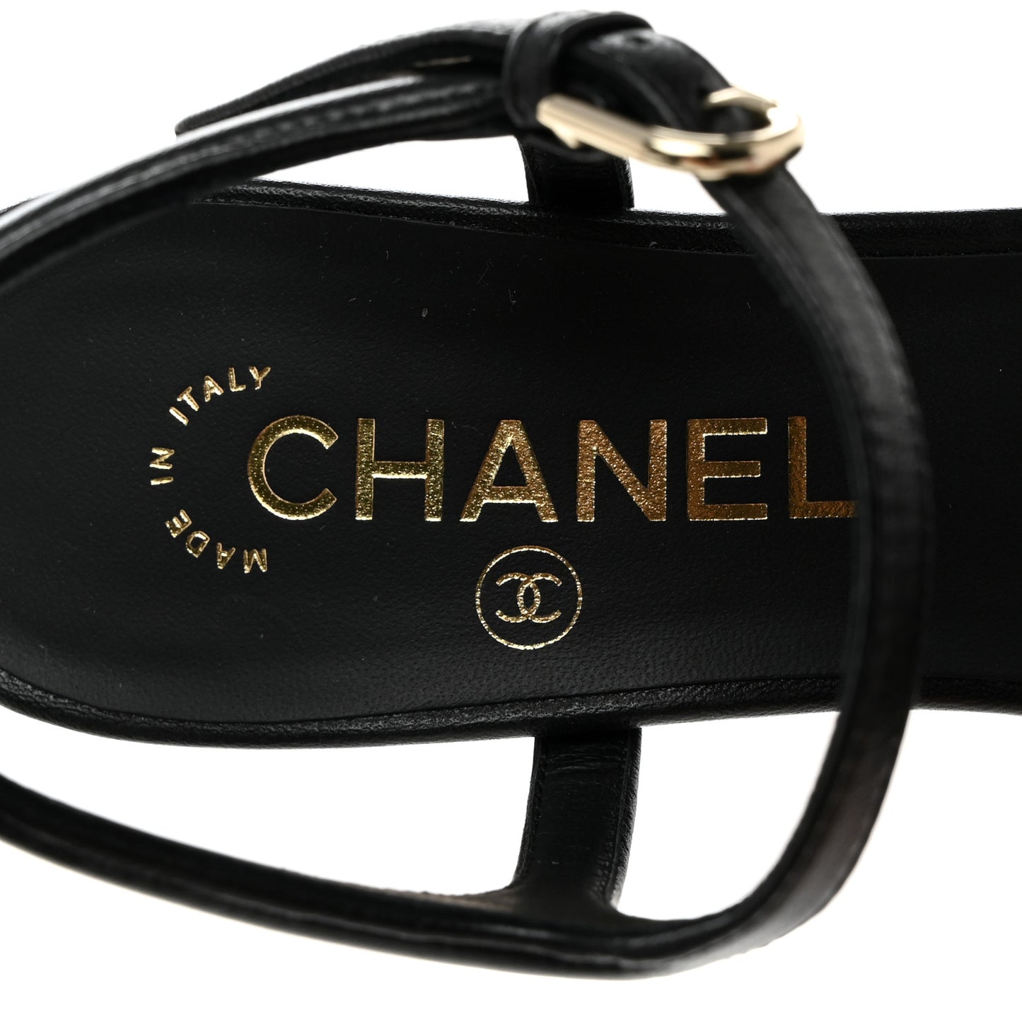 Lambskin Logo Platform Sandals 38 Black