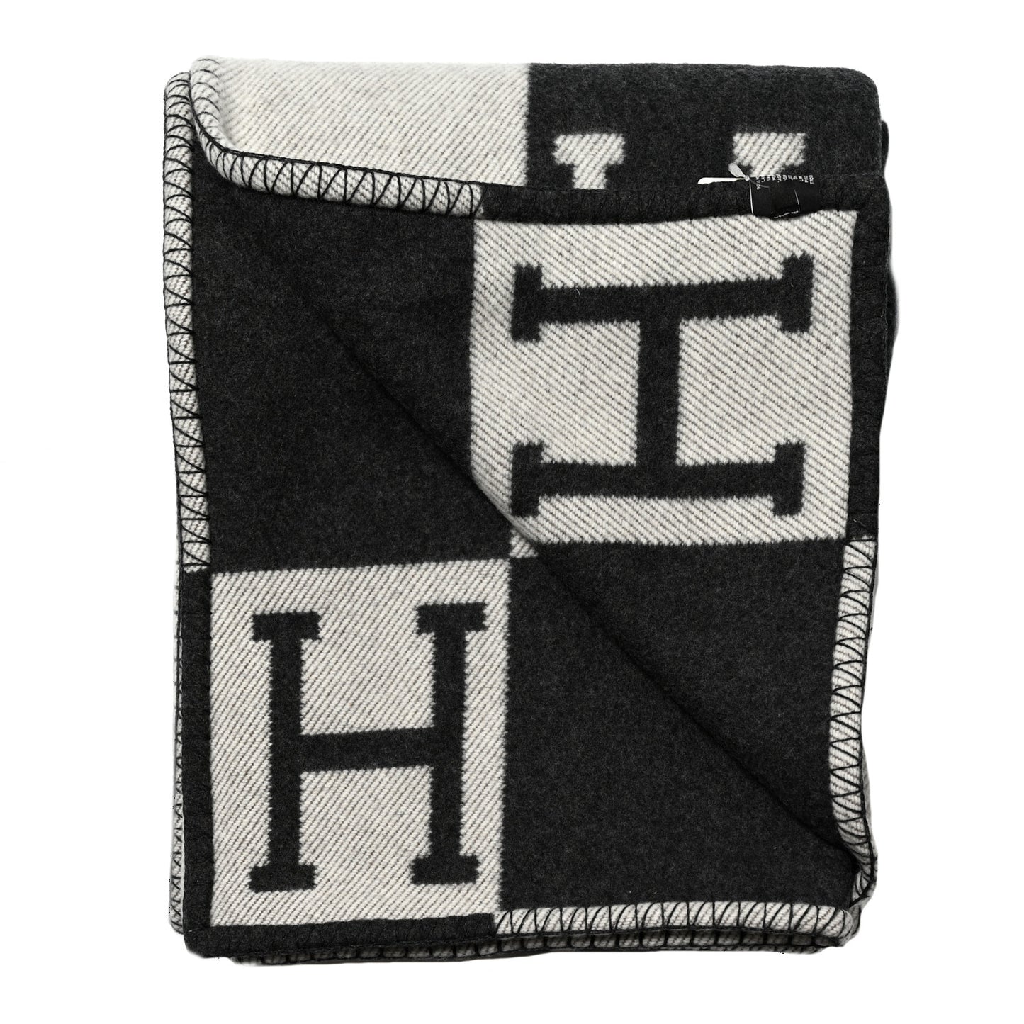 Wool Cashmere Avalon Blanket Ecru Gris Fonce