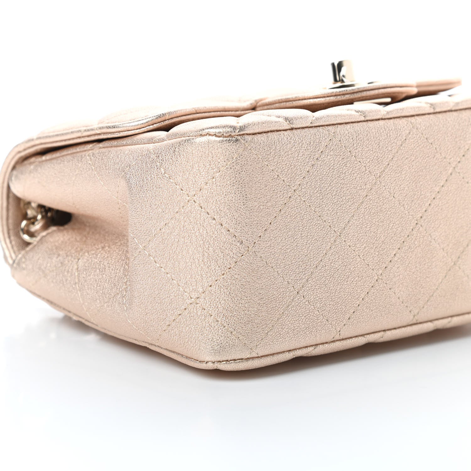 Chanel Metallic Lambskin Quilted Mini Square Flap Gold 9 of 11