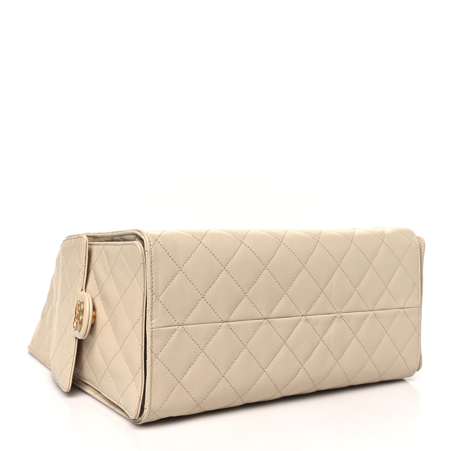 Caviar Quilted Medium Chanel 25 Handbag Beige