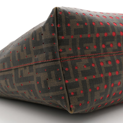 Fendi Zucca Spalmati Perforated Medium Roll Tote Tobacco 9 of 14