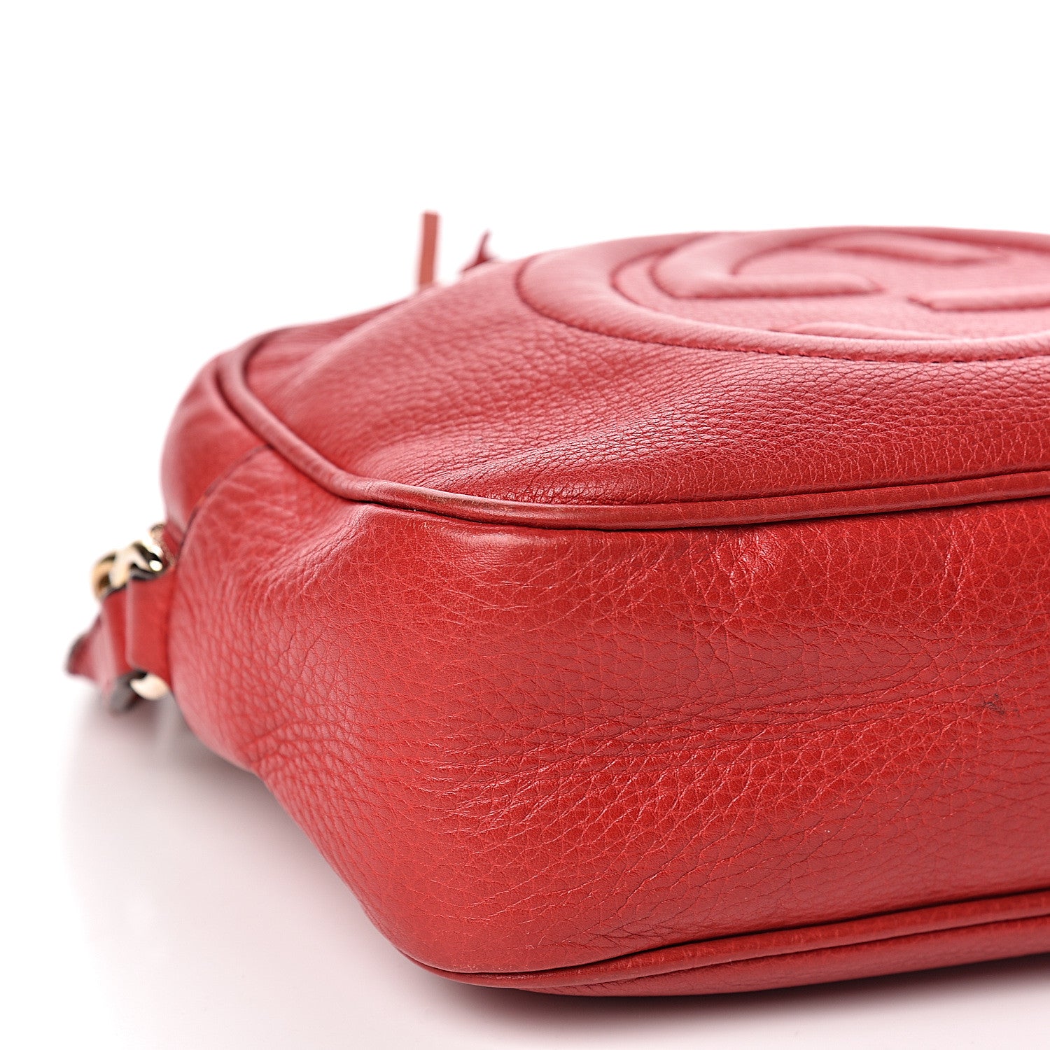 Gucci Pebbled Calfskin Small Soho Disco Bag Tabasco Red 8 of 17