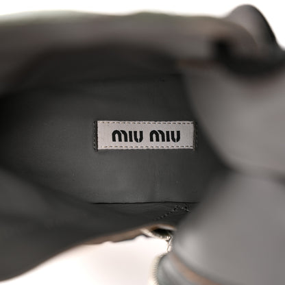 Miu Miu Crackled Calfskin Camo Print Womens Wedge Platform Combat Boots 37.5 Multicolor 8 of 14