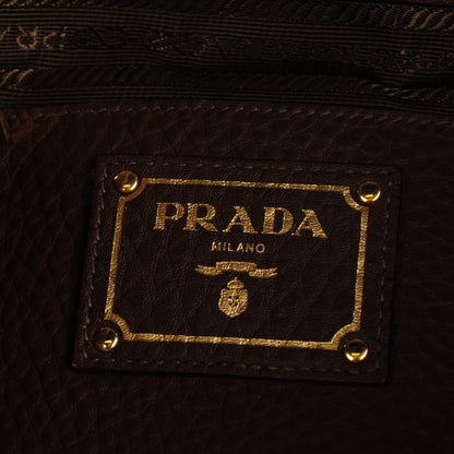Prada Vitello Daino Double Pocket Shoulder Bag Bruciato 6 of 9