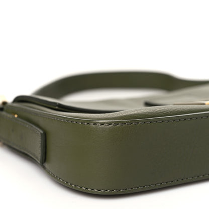 Fendi Vitello Flamingo Enamel Interchangeable Strap Baguette Verde Oliva 10 of 12