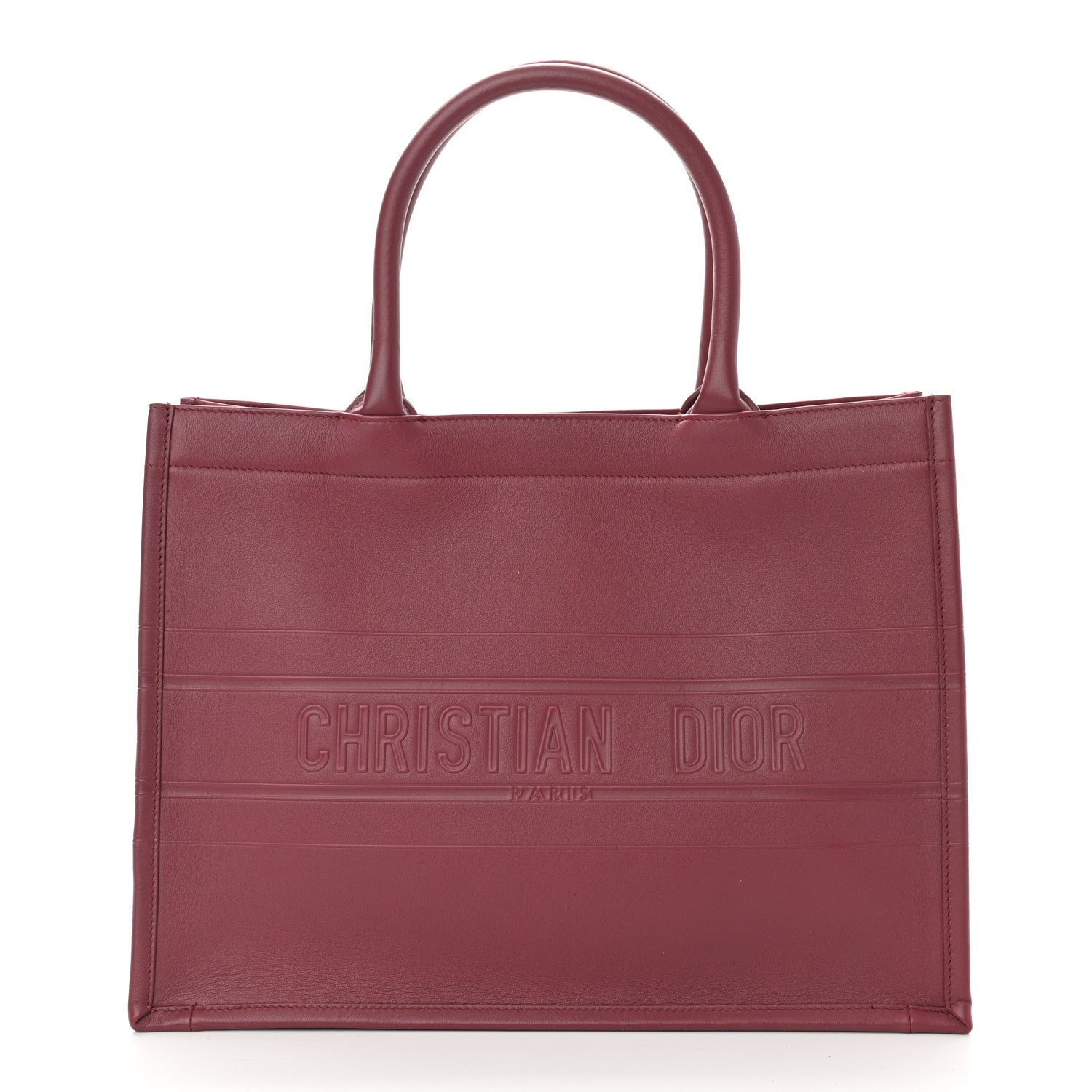 Christian Dior Calfskin Embossed Medium Book Tote Red 1 of 10