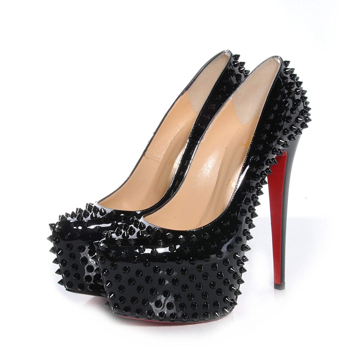 Christian Louboutin Patent Daffodile Spikes 160 Pumps 40 Black 3 of 6