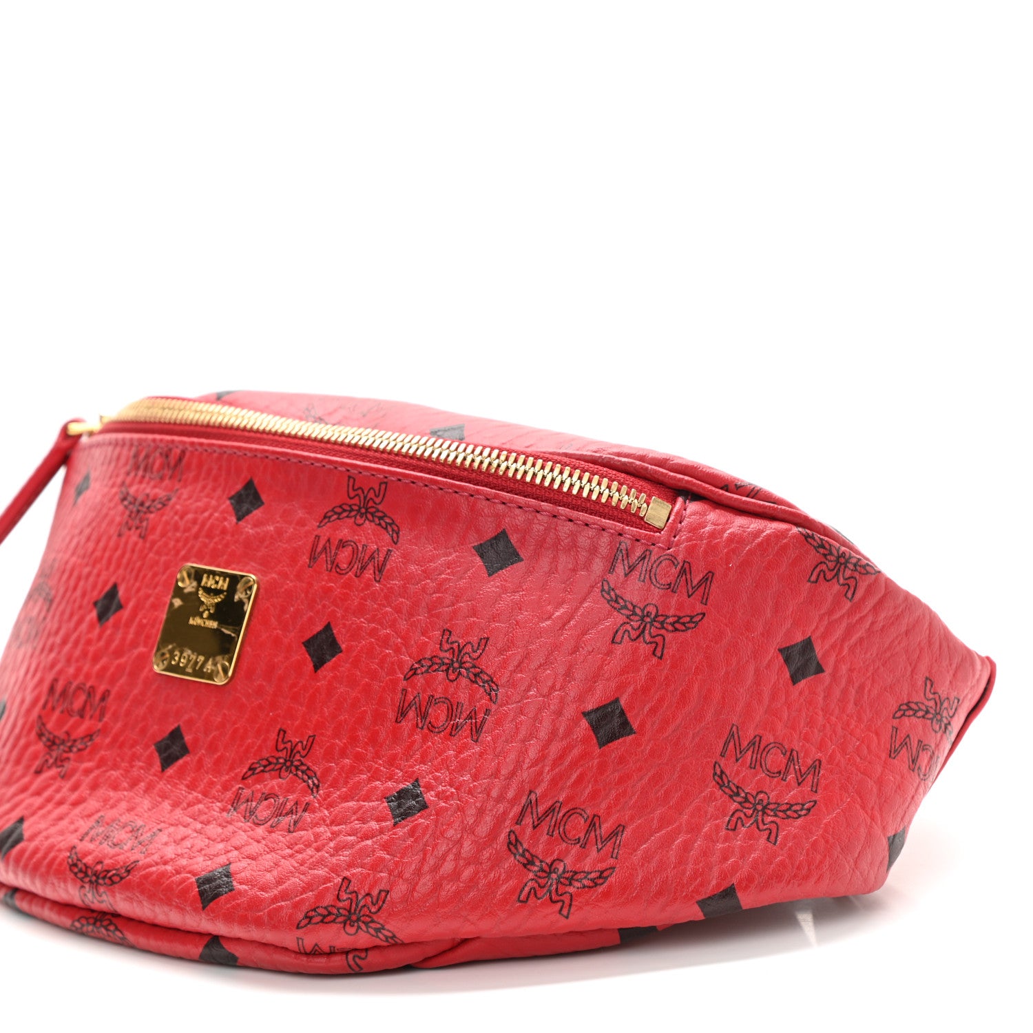 MCM Visetos Small Stark Belt Bag Ruby Red 8 of 8