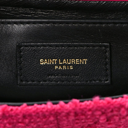 Saint Laurent Boucle Tweed Patchwork Monogram Medium Jamie Baguette Magenta 6 of 10
