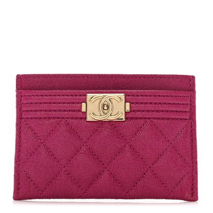 Chanel Caviar Quilted Boy Card Holder Fuchsia 1 of 8