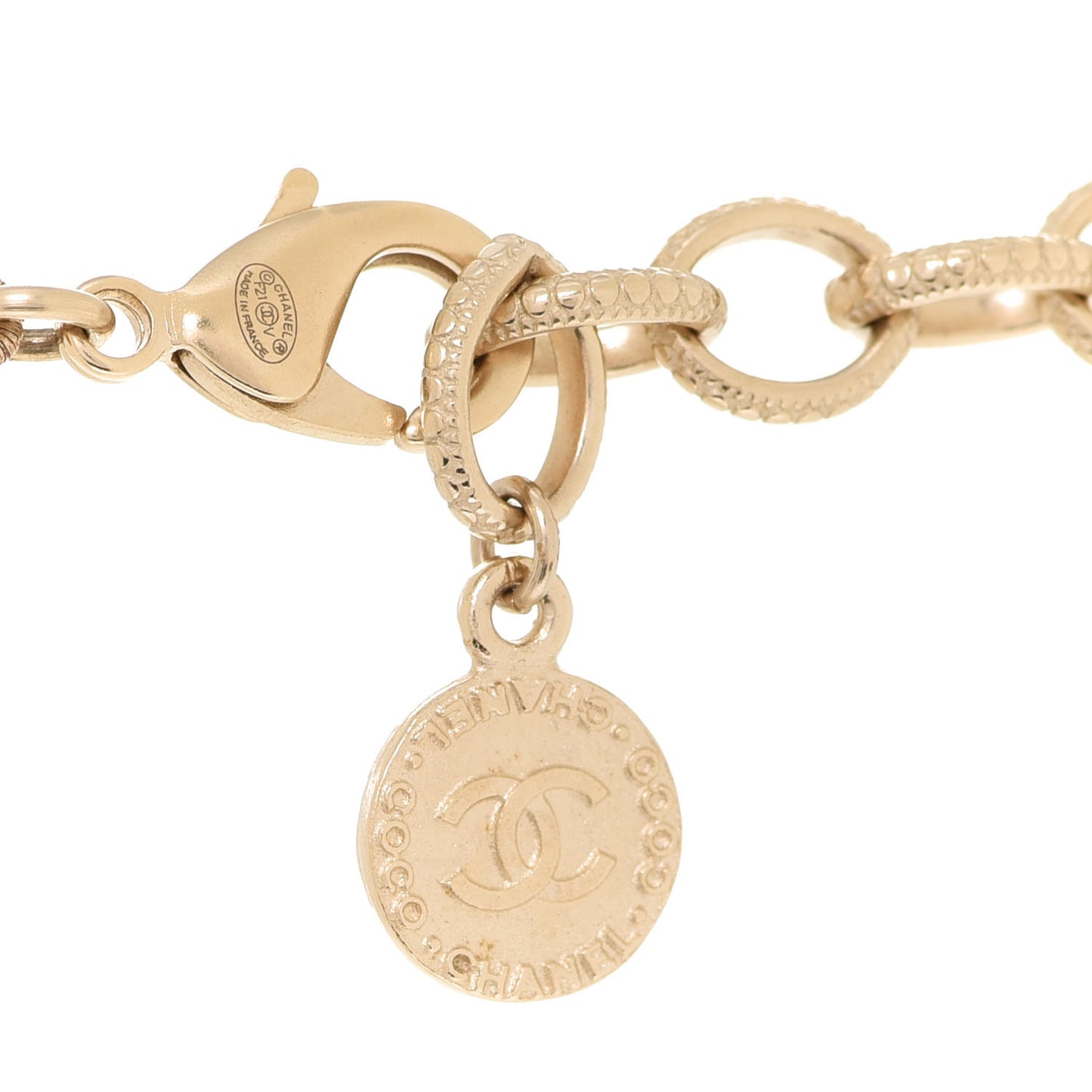 Pearl CC 100th Anniversary Necklace Light Gold