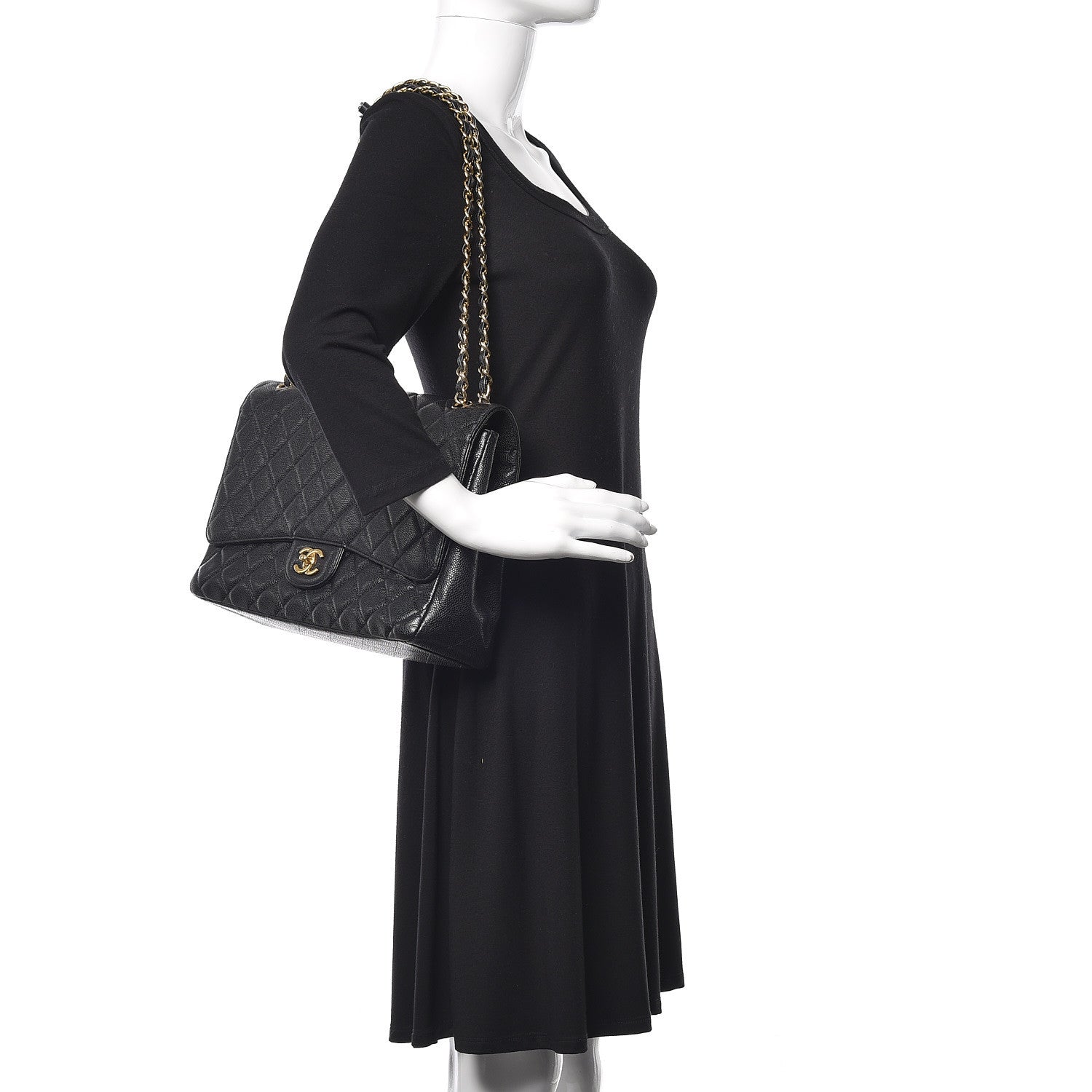 Chanel Caviar Quilted Maxi Single Flap Black 3 of 11