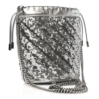 Gucci Sequin Mini GG Marmont 2.0 Bucket Bag Silver 3 of 10