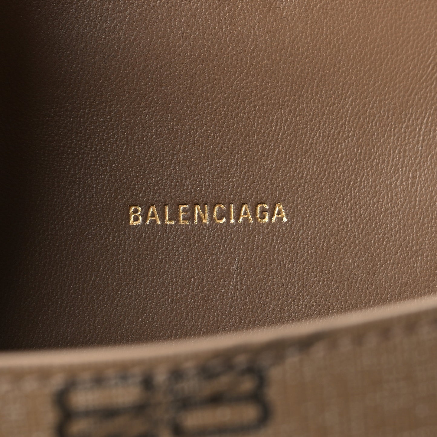 Coated Canvas BB Monogram Hourglass Top Handle Bag XS Beige Brown
