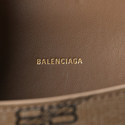 Balenciaga Coated Canvas BB Monogram Hourglass Top Handle Bag XS Beige Brown 6 of 10