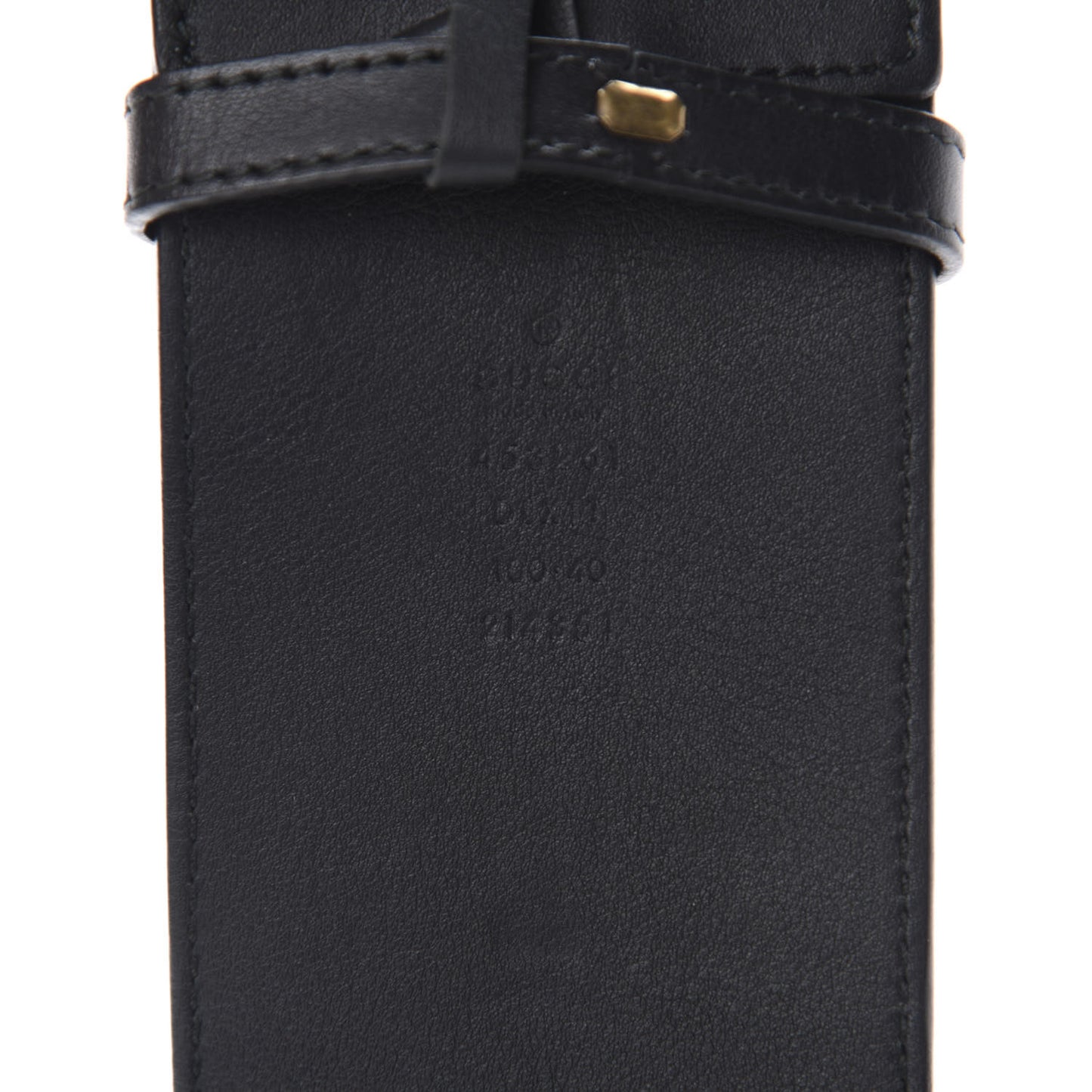 Moon Calfskin Pearl Double G 70mm Belt 100 40 Black Cream