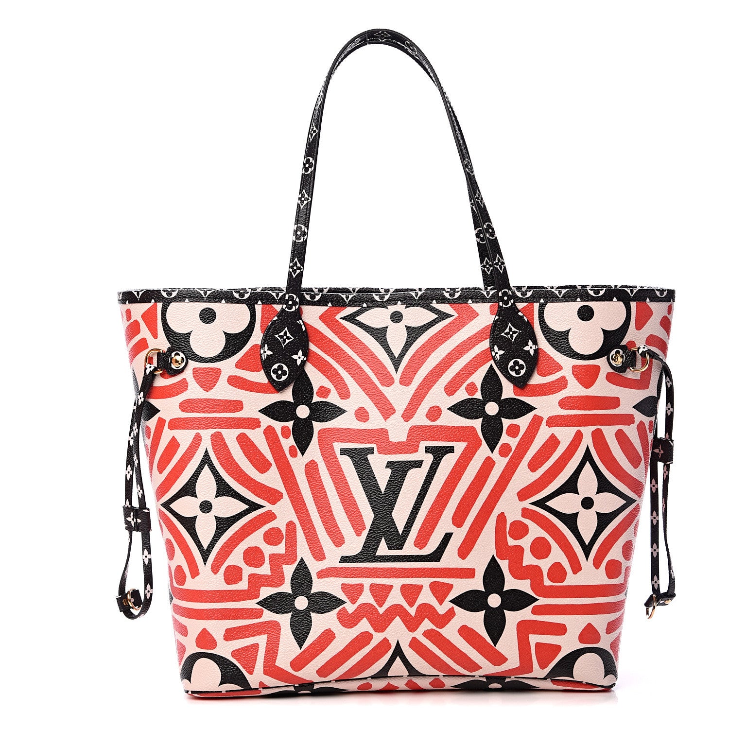 Louis Vuitton Monogram Giant Crafty Neverfull MM Creme Rouge Black 1 of 10