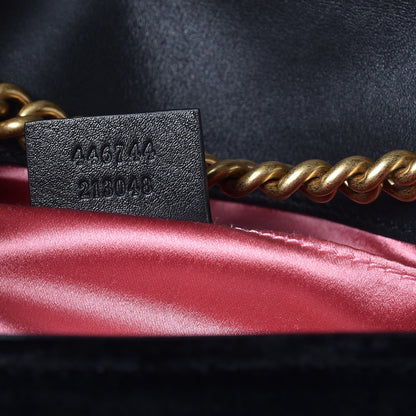 Gucci Velvet Matelasse Mini GG Marmont Shoulder Bag Black 7 of 8
