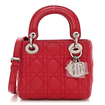 Christian Dior Lambskin Cannage Mini Lady Dior Red 1 of 14