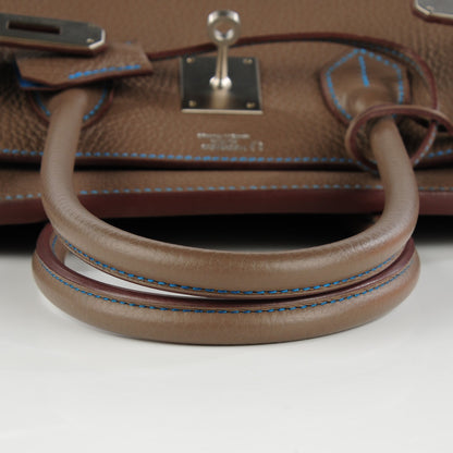 Hermes Taurillon Clemence Horseshoe Birkin 30 Etoupe Mykonos 12 of 21