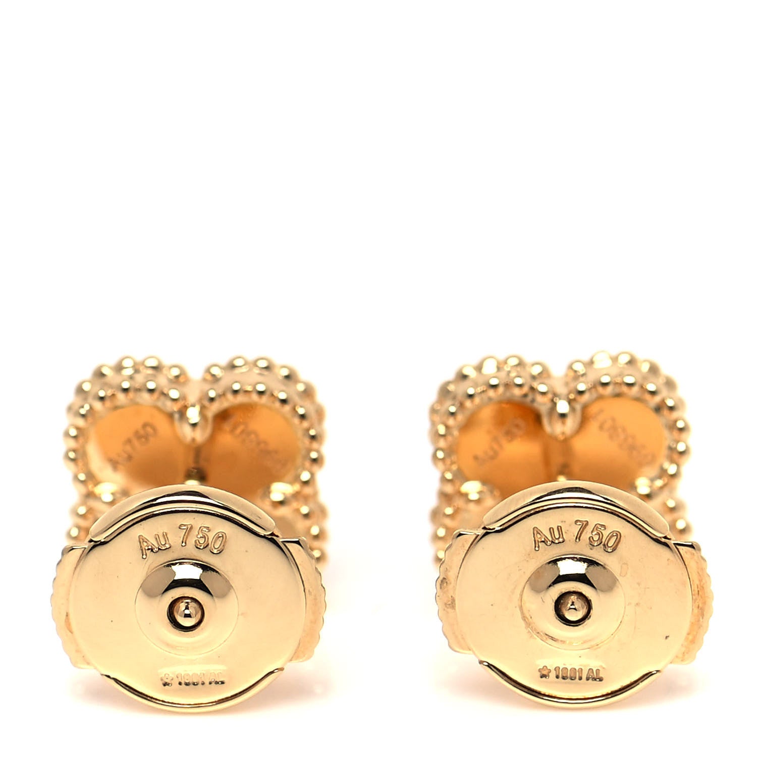 Van Cleef & Arpels 18K Yellow Gold Black Onyx Sweet Alhambra Earrings 3 of 4
