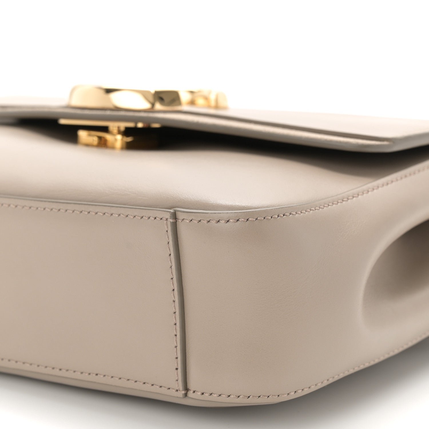 Chloe Shiny Calfskin Suede Small C Double Carry Bag Motty Grey 9 of 10