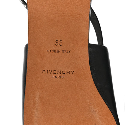 Givenchy Nappa Rivington Logo Slingback Flat 38 Black Silver 6 of 8