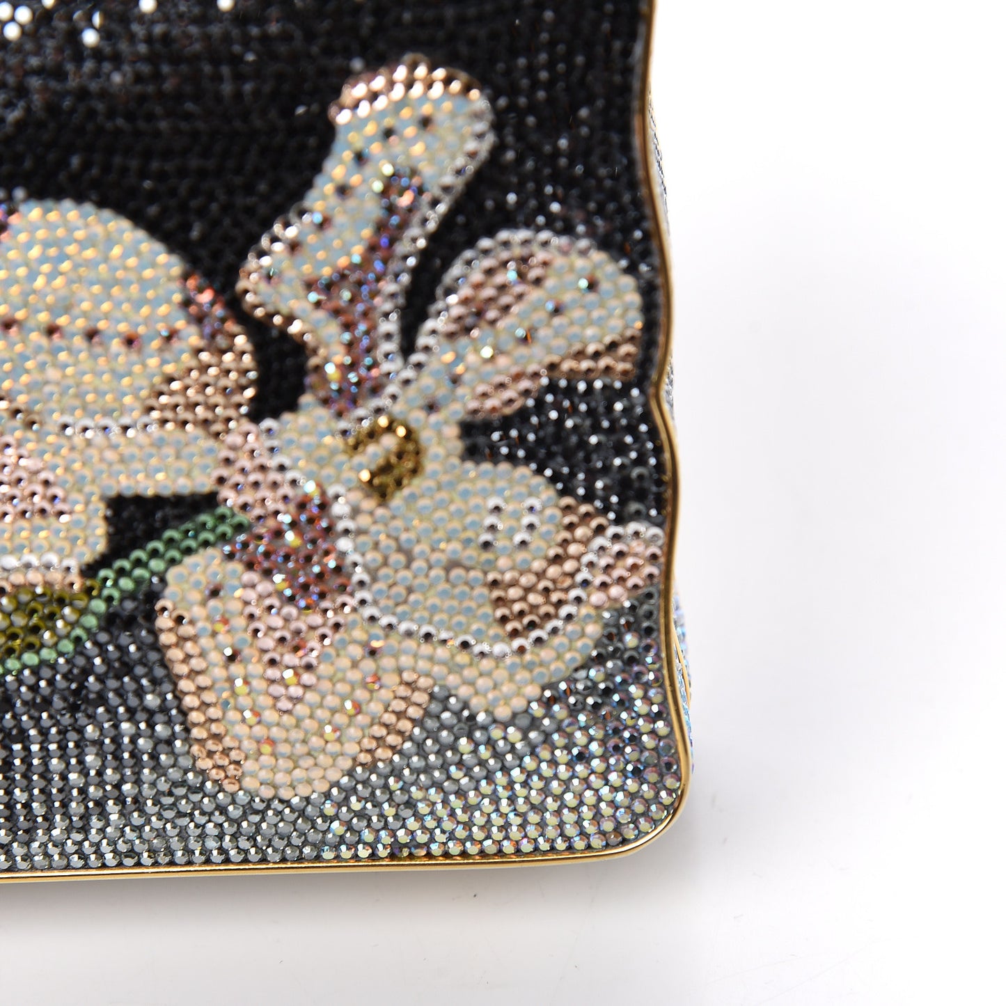 Swarovski Crystal Flower Minaudiere Clutch