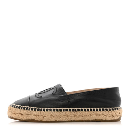 Chanel Lambskin CC Espadrilles 35 Black 1 of 9