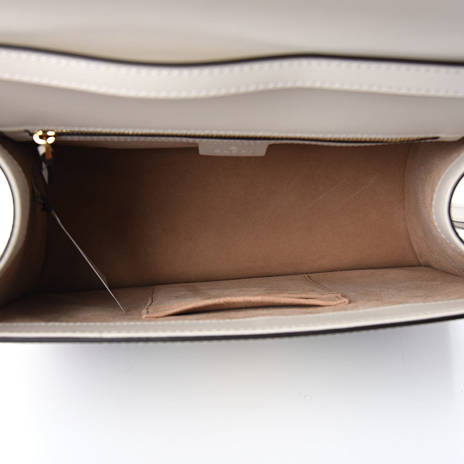 Gucci Calfskin Embroidered Medium Sylvie Top Handle Bag White 4 of 9