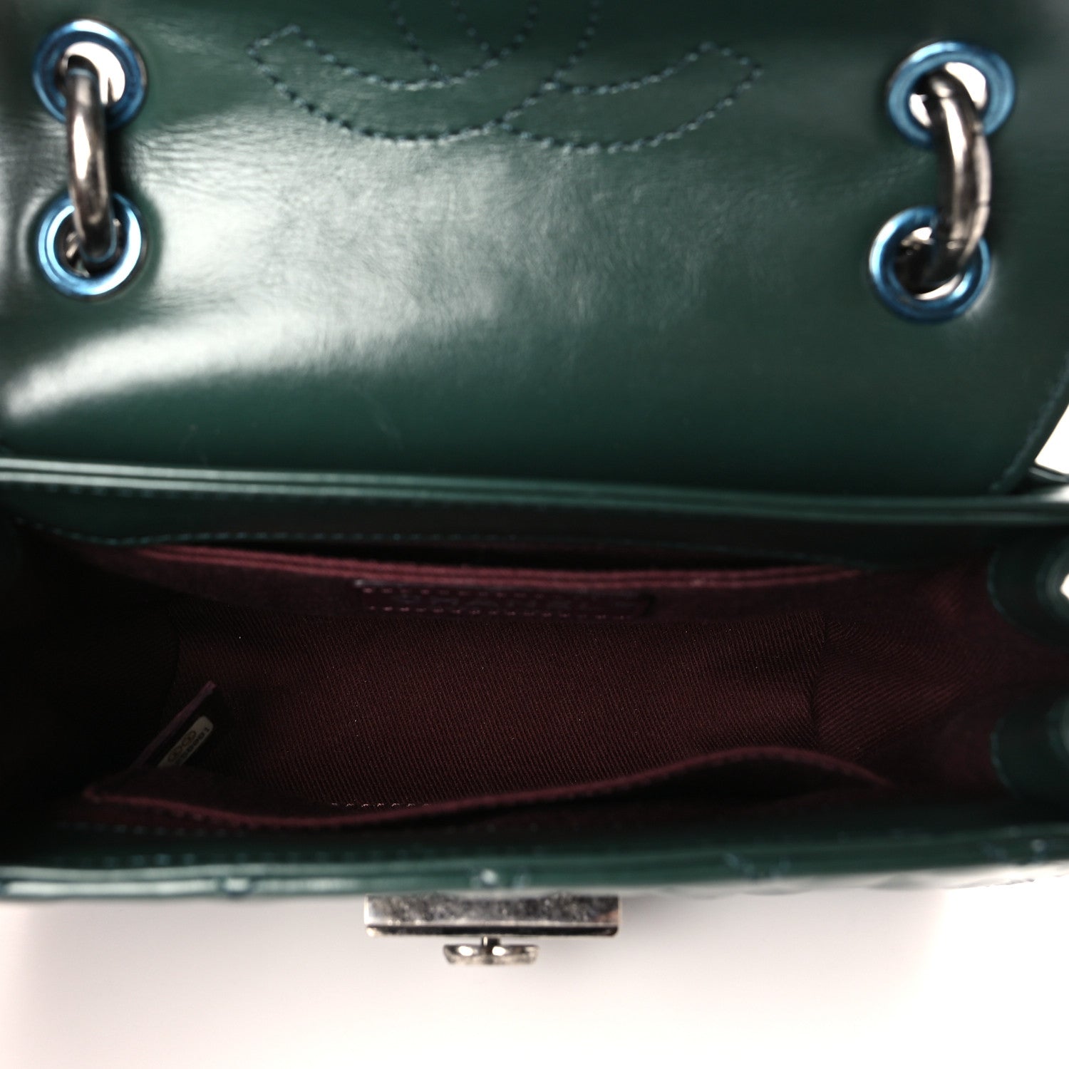 Chanel Shiny Calfskin Quilted Mad About Quilting Mini Flap Dark Green 5 of 10