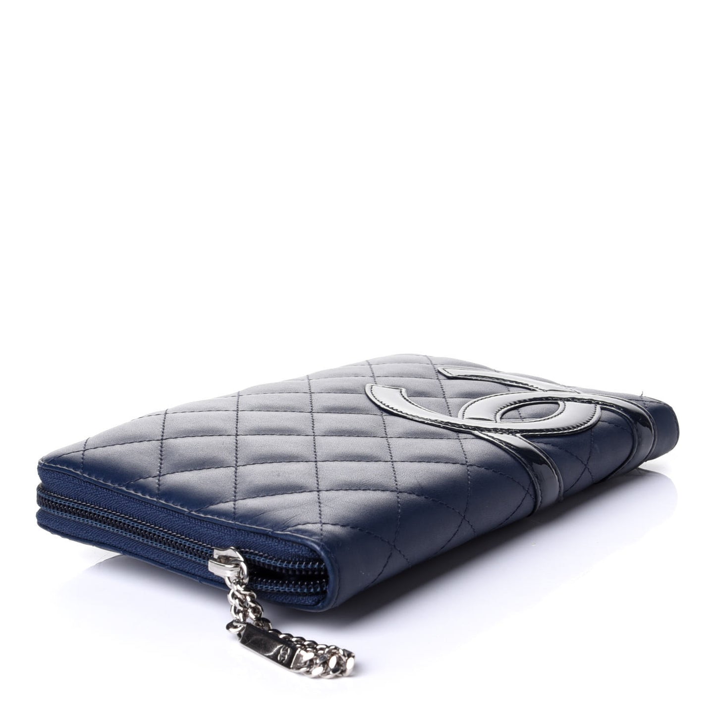 Calfskin Cambon Zip Around Organizer Wallet Navy