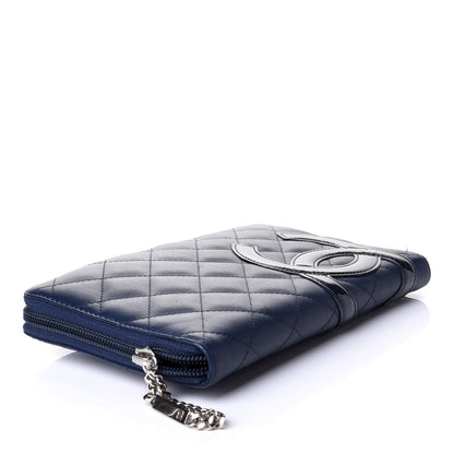 Chanel Calfskin Cambon Zip Around Organizer Wallet Navy 3 of 6